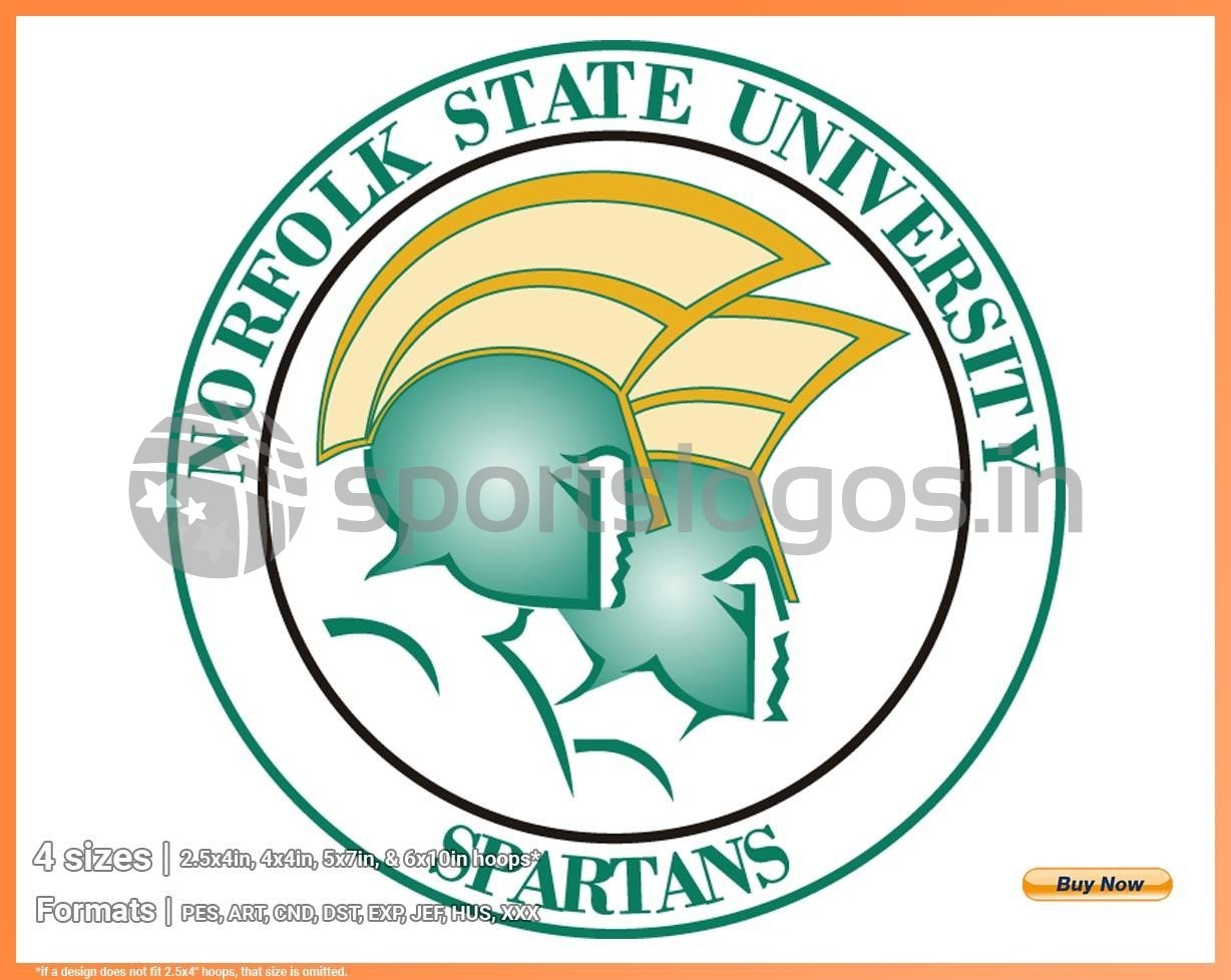 Norfolk State Spartans College Sports Embroidery Logo In 4 Sizes Spln Sports Logos Embroidery Vector For Nfl Nba Nhl Mlb Milb And More