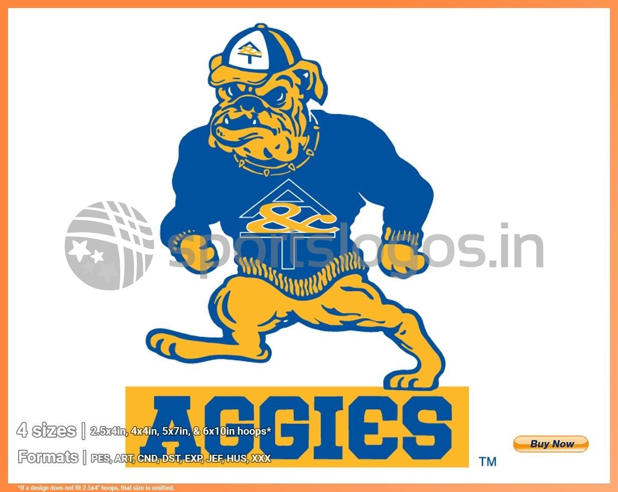 North Carolina A T Aggies College Sports Embroidery Logo In 4