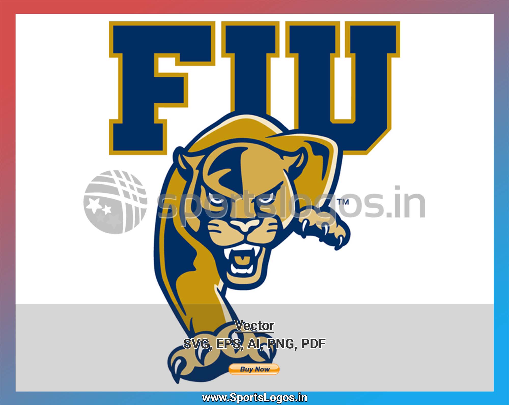 FIU Panthers Vive La Fete Game Day Collegiate Large Logo on Thigh