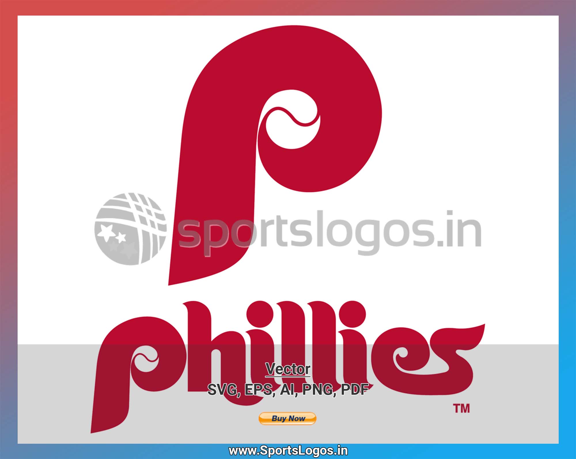Philadelphia Phillies Vintage Throwback 1970's Logo Baseball