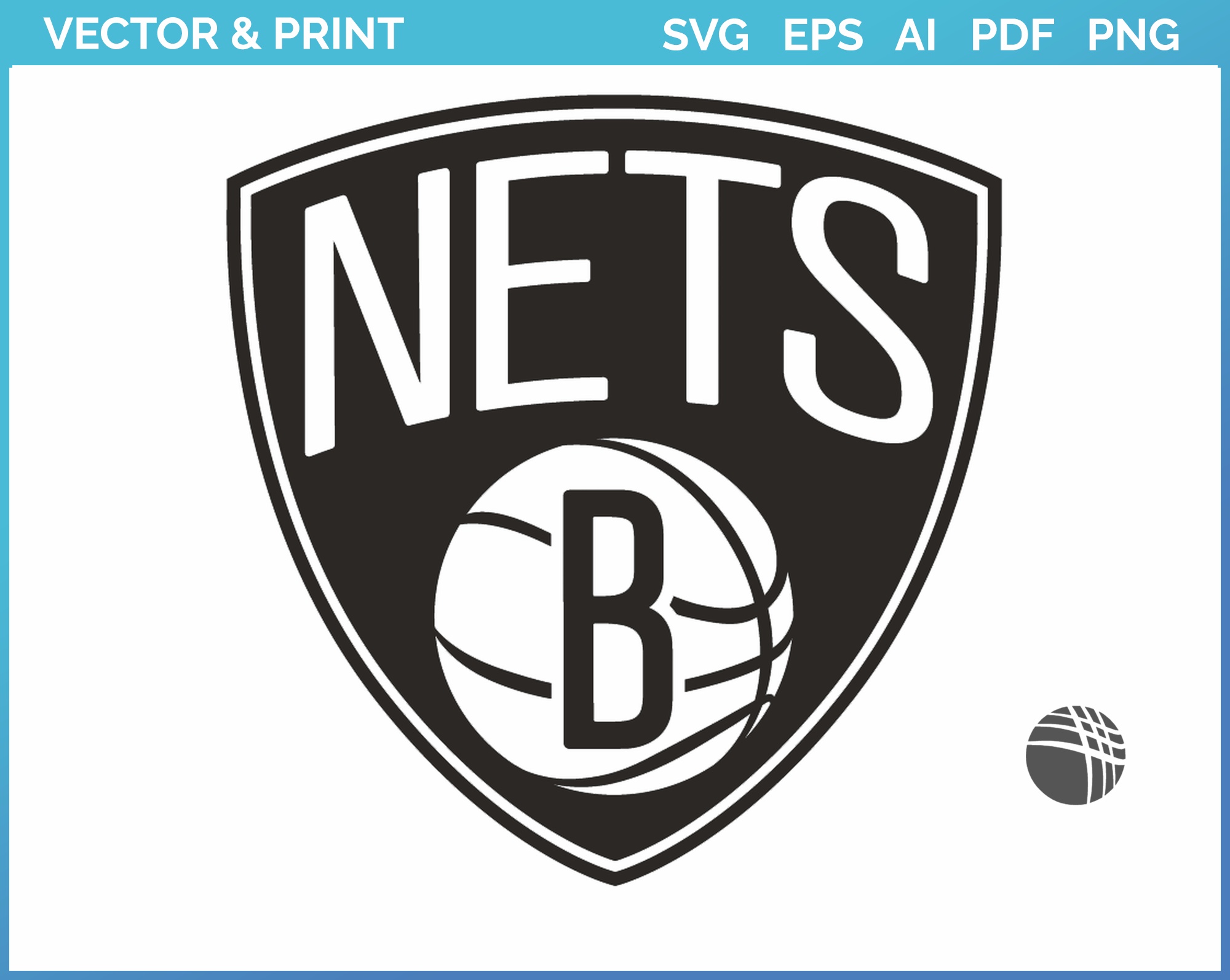 Brooklyn Nets - Alternate Logo (2012) - Basketball Sports Vector SVG Logo  in 5 formats