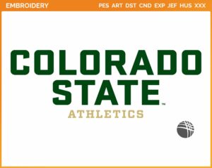 Colorado State Rams - Wordmark Logo (2015) - College Sports Embroidery Logo in 4 sizes & 8 formats - SPLN006565