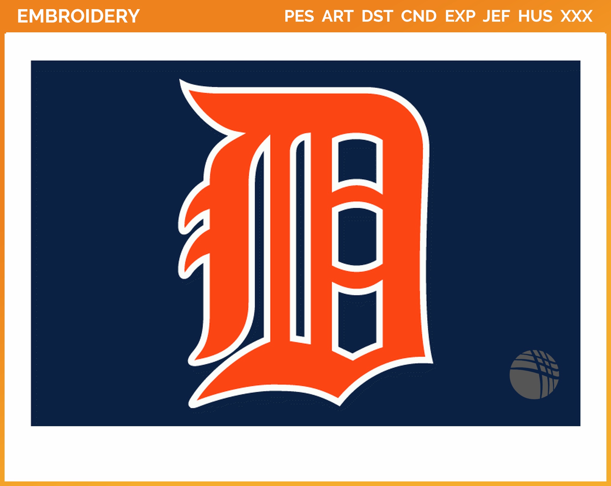 Detroit Tigers - Jersey Logo (2007) - Baseball Sports Embroidery Logo in 4  sizes & 8 formats
