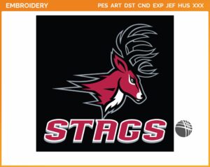 Fairfield Stags - Alternate Logo (2002) - College Sports Embroidery Logo in 4 sizes & 8 formats - SPLN006834