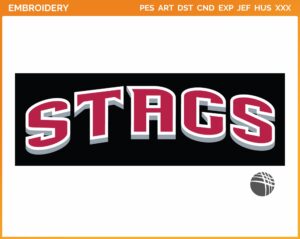 Fairfield Stags - Wordmark Logo (2002) - College Sports Embroidery Logo in 4 sizes & 8 formats - SPLN006839