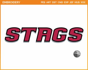 Fairfield Stags - Wordmark Logo (2002) - College Sports Embroidery Logo in 4 sizes & 8 formats - SPLN006840