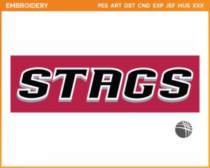 Fairfield Stags - Wordmark Logo (2002) - College Sports Embroidery Logo in 4 sizes & 8 formats - SPLN006841