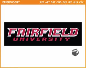 Fairfield Stags - Wordmark Logo (2002) - College Sports Embroidery Logo in 4 sizes & 8 formats - SPLN006843