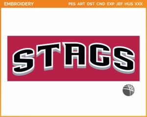 Fairfield Stags - Wordmark Logo (2002) - College Sports Embroidery Logo in 4 sizes & 8 formats - SPLN006846