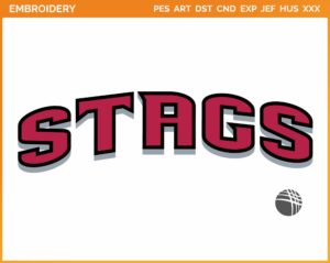 Fairfield Stags - Wordmark Logo (2002) - College Sports Embroidery Logo in 4 sizes & 8 formats - SPLN006848