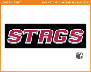 Fairfield Stags - Wordmark Logo (2002) - College Sports Embroidery Logo in 4 sizes & 8 formats - SPLN006849
