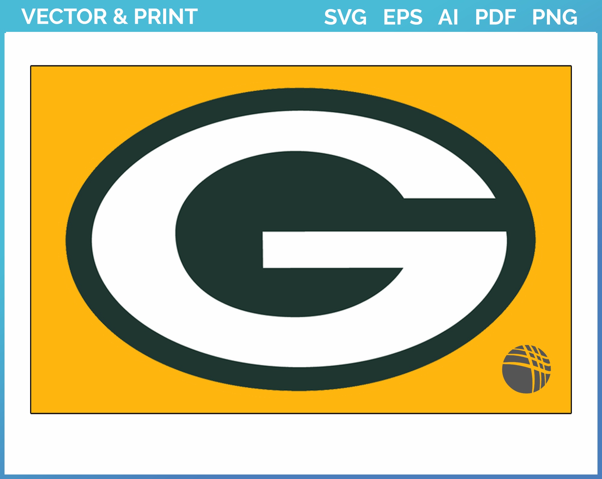 Green Bay Packers Helmet Clipart SVG