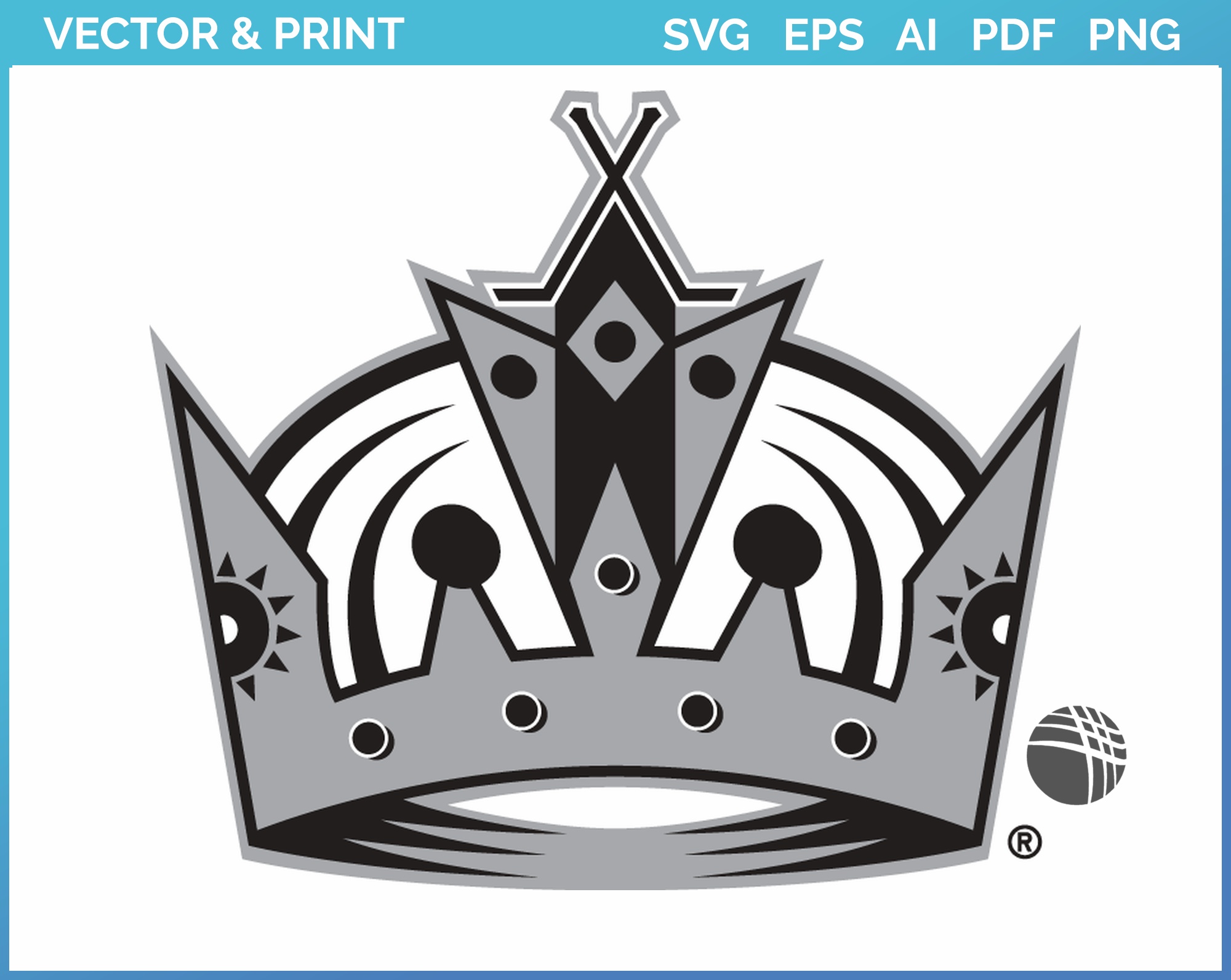 Los Angeles Kings Crown Logo SVG - Free Sports Logo Downloads - people ...