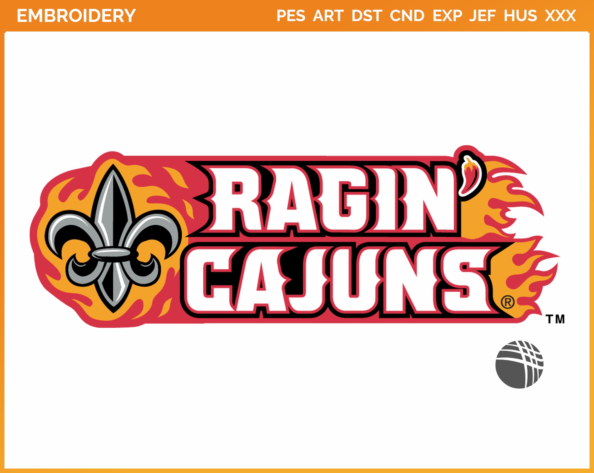 Silver Louisiana Ragin' Cajuns Team Logo Two-Section Key Ring