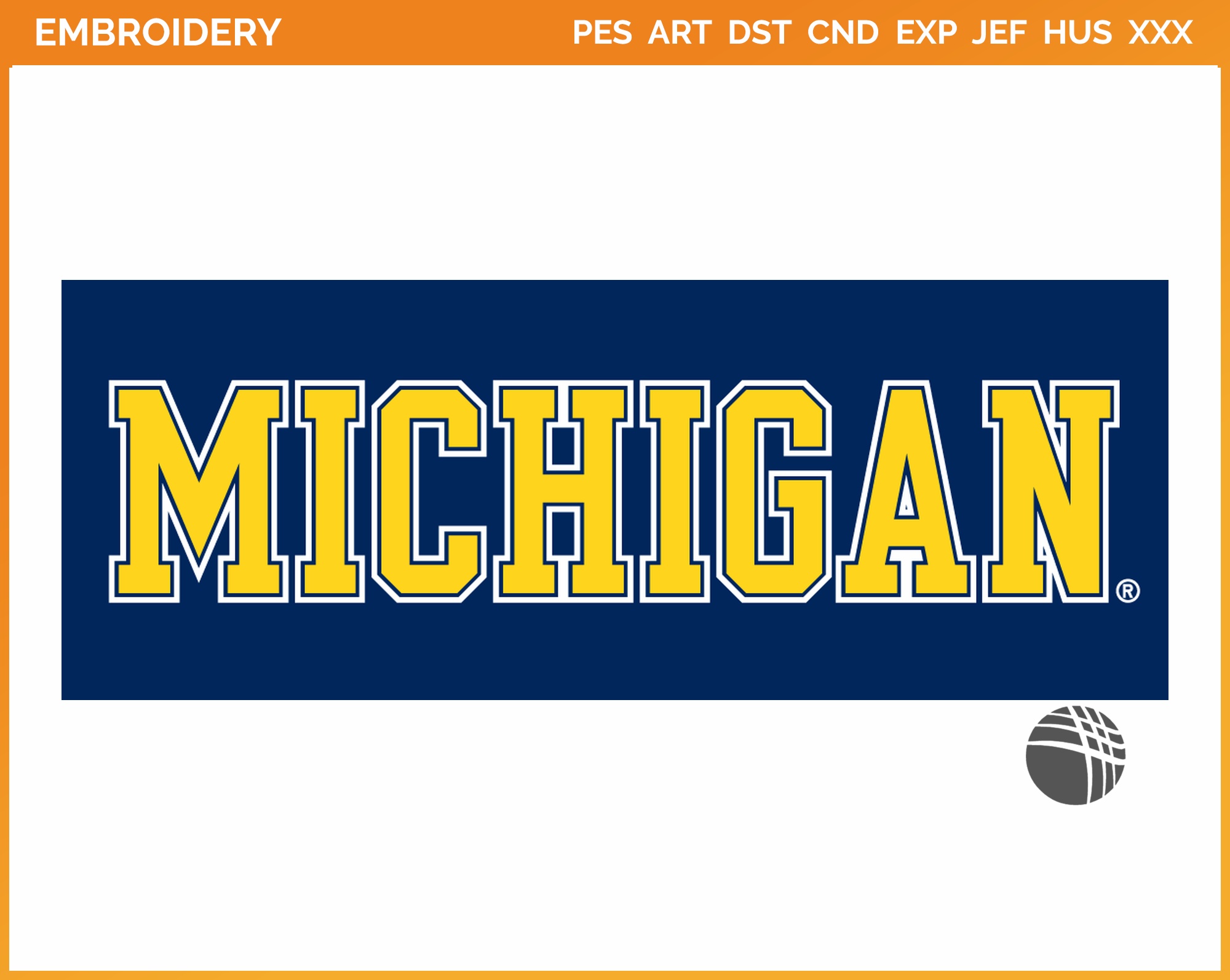 Michigan Wolverines - College Sports Embroidery Logo in 4 sizes ...