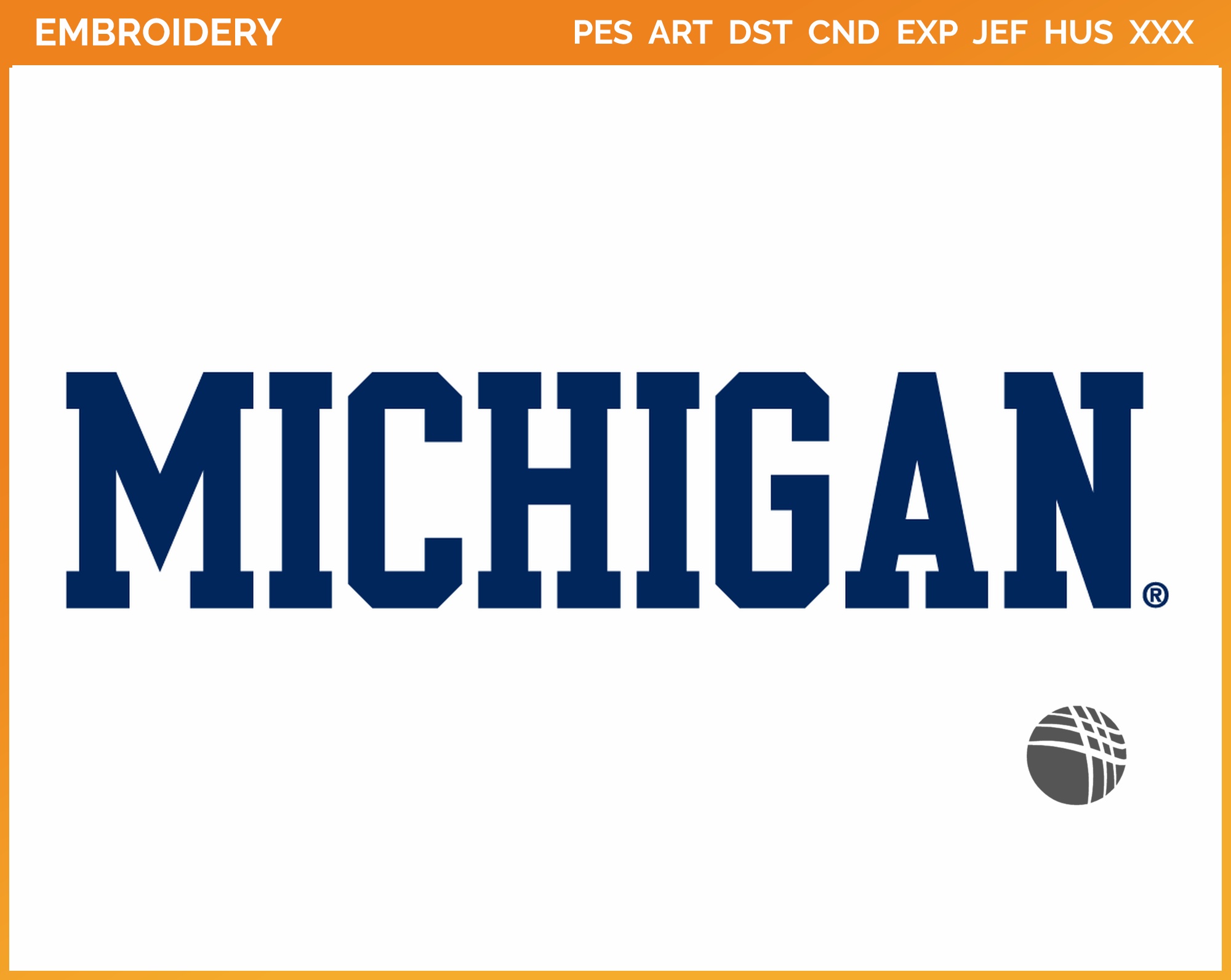 Michigan Wolverines - College Sports Embroidery Logo in 4 sizes
