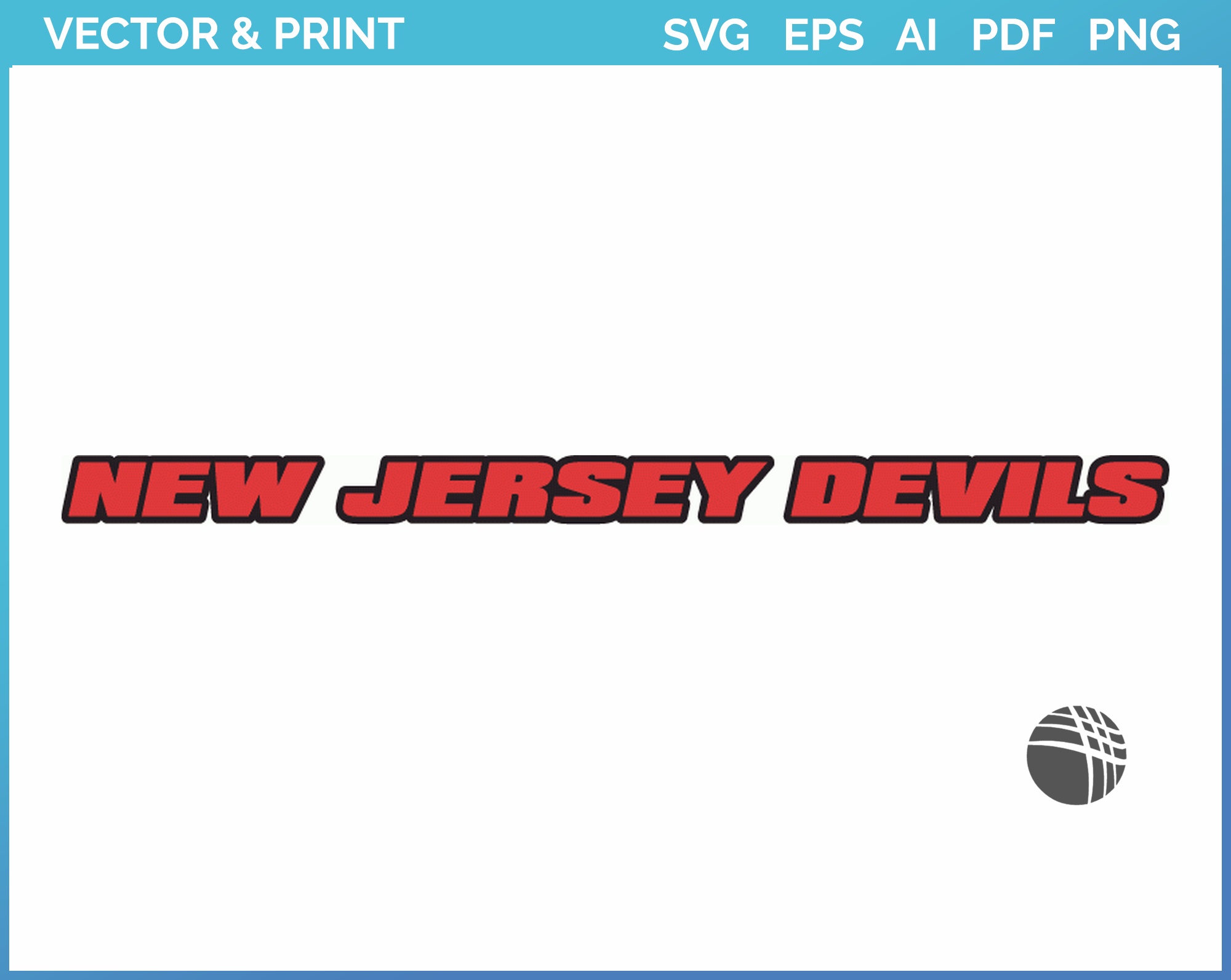 New Jersey Devils Print SVG, New Jersey Devils Ice Hockey