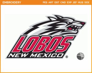 New Mexico Lobos - Alternate Logo (2009) - College Sports Embroidery Logo in 4 sizes & 8 formats - SPLN007830