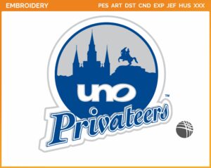 New Orleans Privateers - Alternate Logo (2002) - College Sports Embroidery Logo in 4 sizes & 8 formats - SPLN007849