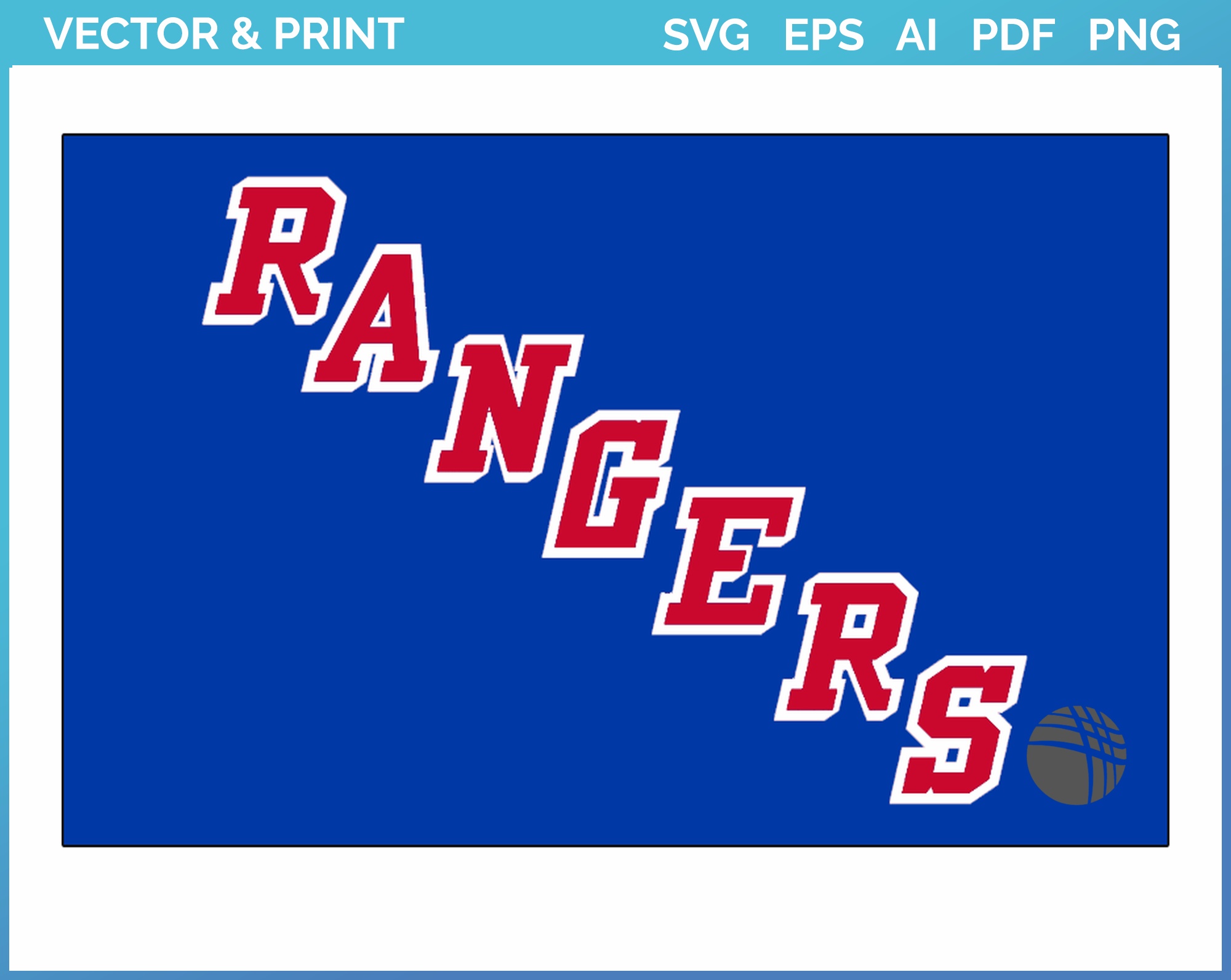 New York Rangers Jersey Letters Rangers SVG - Free Sports Logo