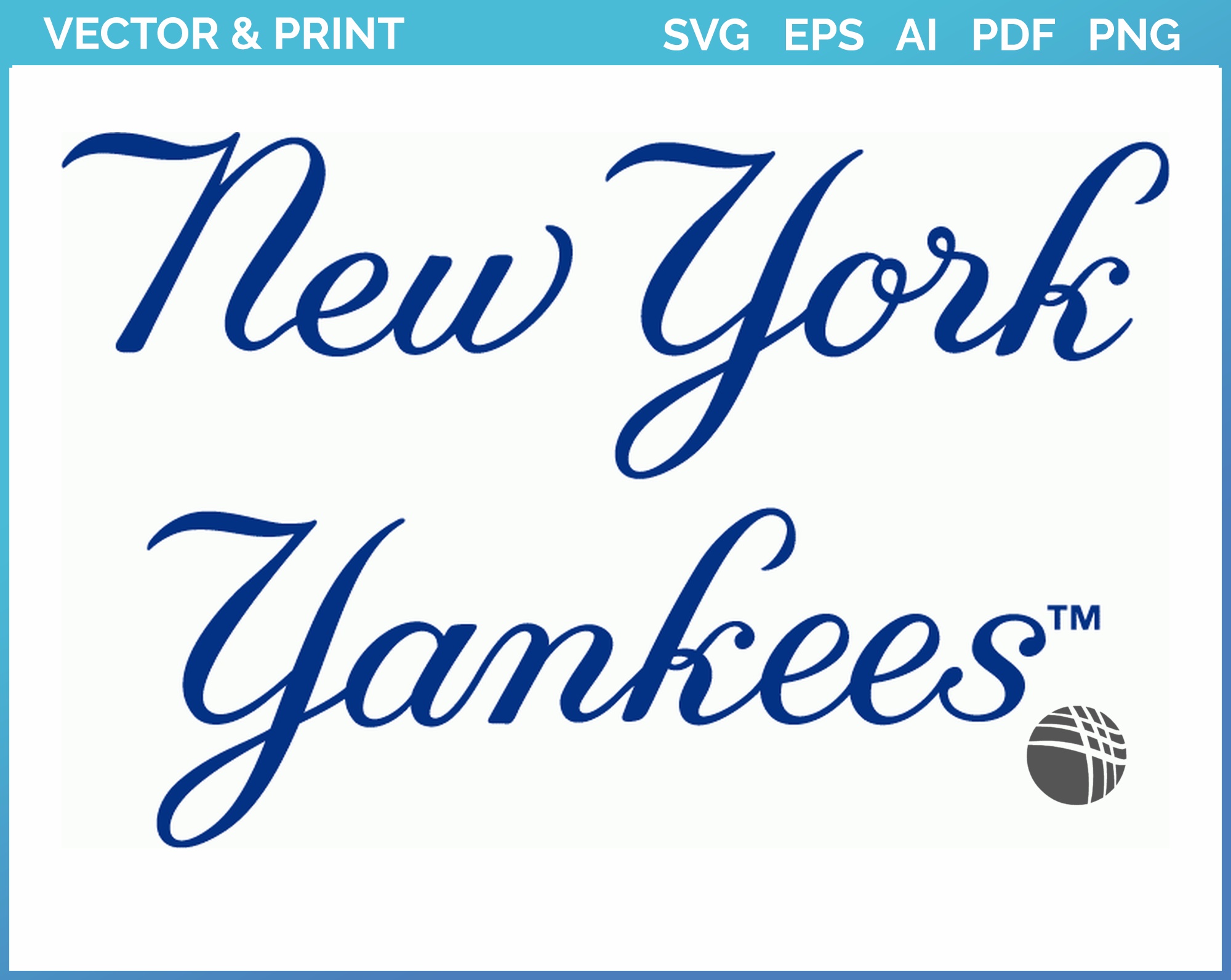 New York Yankees - Wordmark Logo (1950) - Baseball Sports Vector SVG Logo  in 5 formats