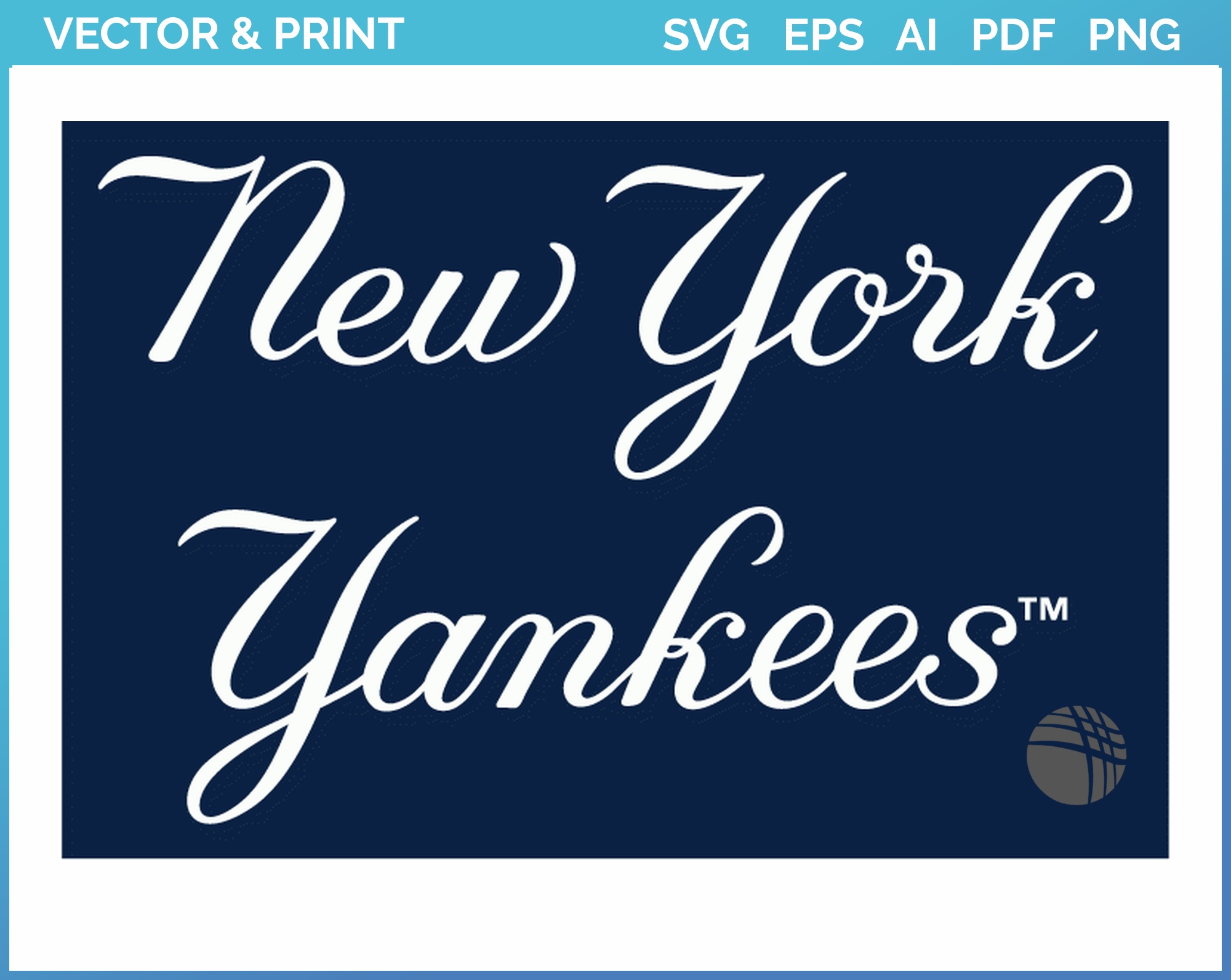 New York Yankees - Wordmark Logo (1950) - Baseball Sports Vector SVG Logo  in 5 formats