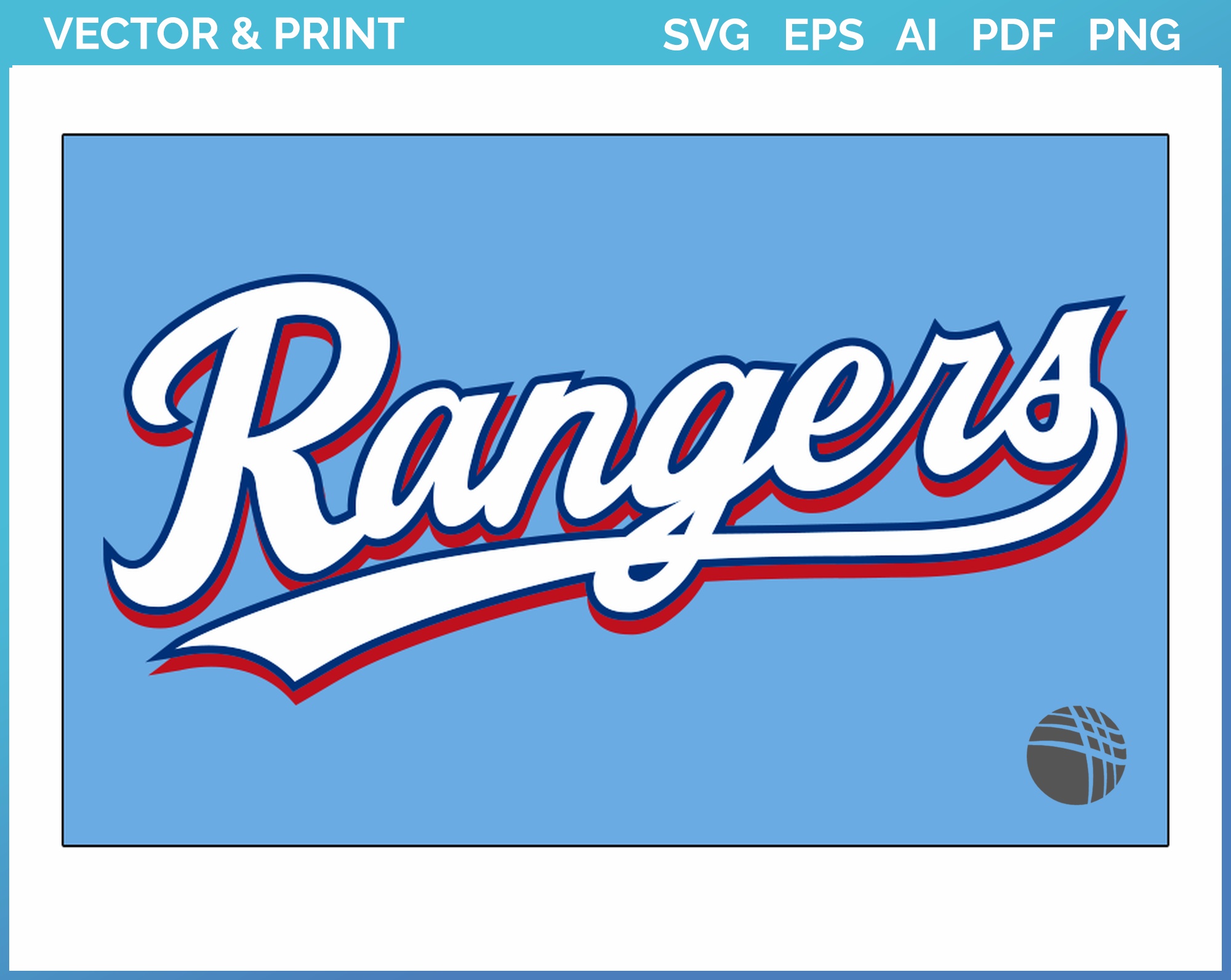 Texas Rangers - Jersey Logo (2020) - Baseball Sports Vector SVG