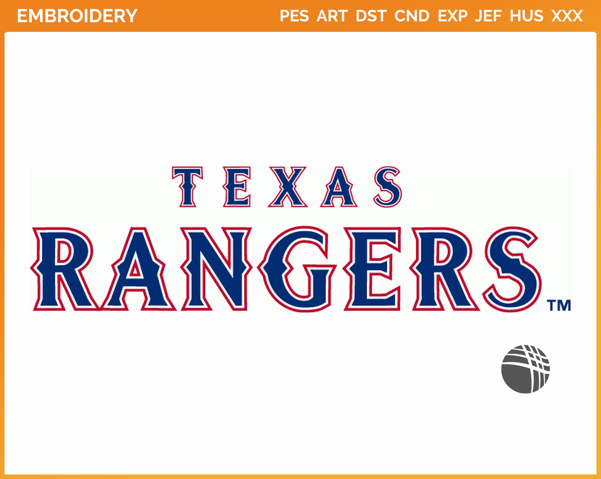 Texas Rangers - Wordmark Logo (2001) - Baseball Sports Embroidery Logo in 4  sizes & 8 formats