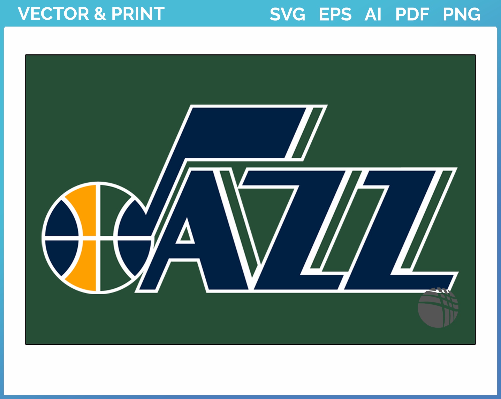 Utah Jazz - Alt on Dark Logo (2016) - Basketball Sports Vector SVG Logo ...