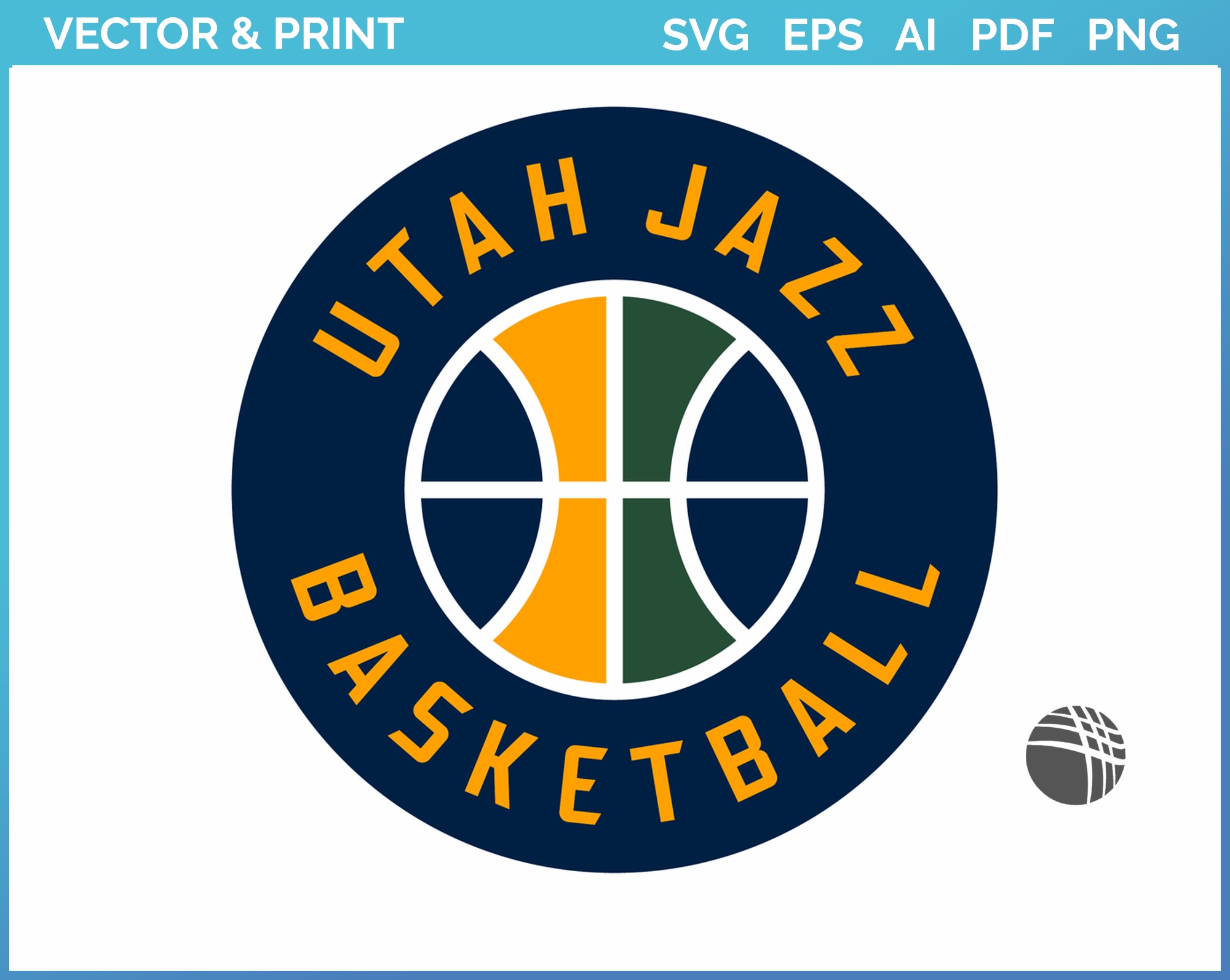 Utah Jazz Alternate Logo  Utah jazz, ? logo, Sports logo design