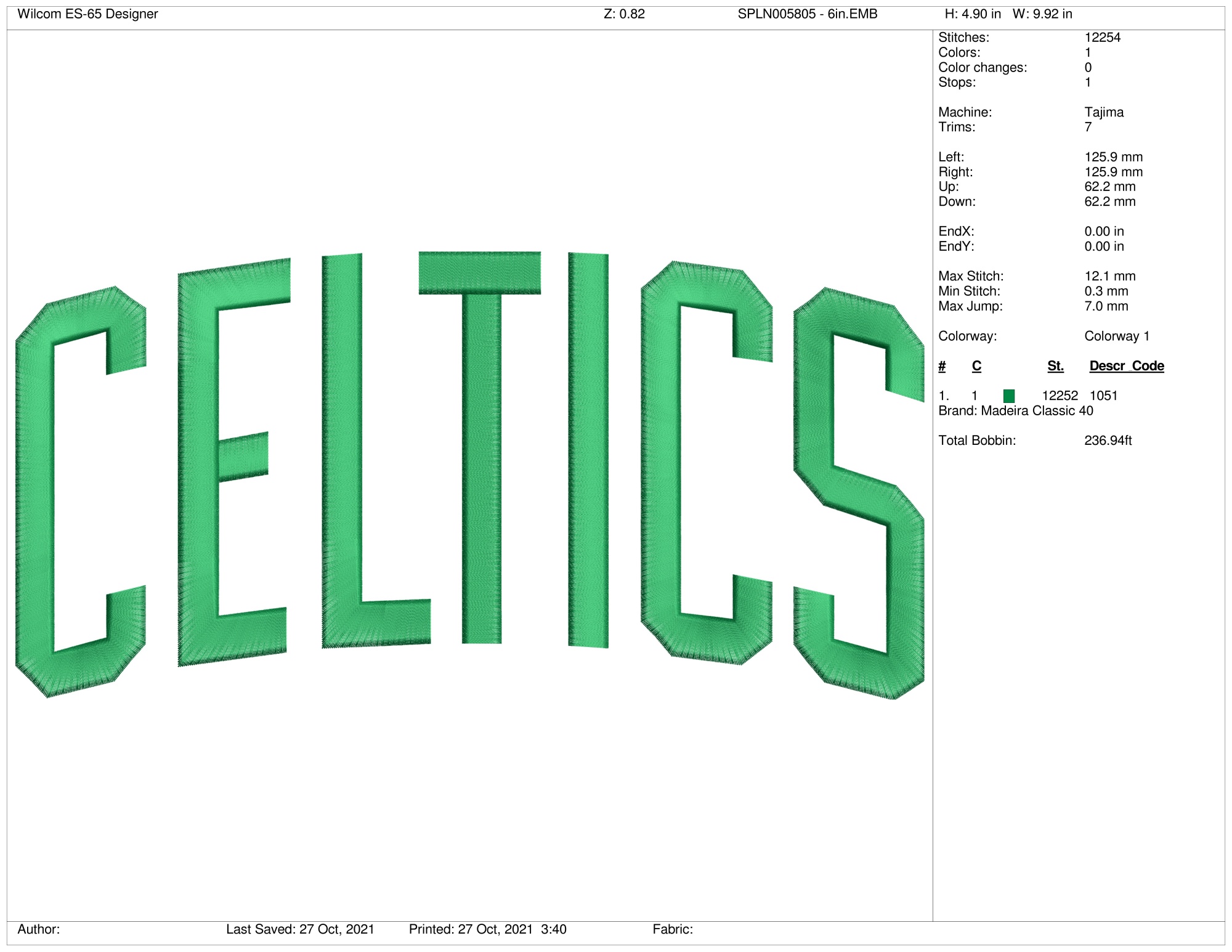 Boston Celtics - Machine Embroidery designs and SVG files