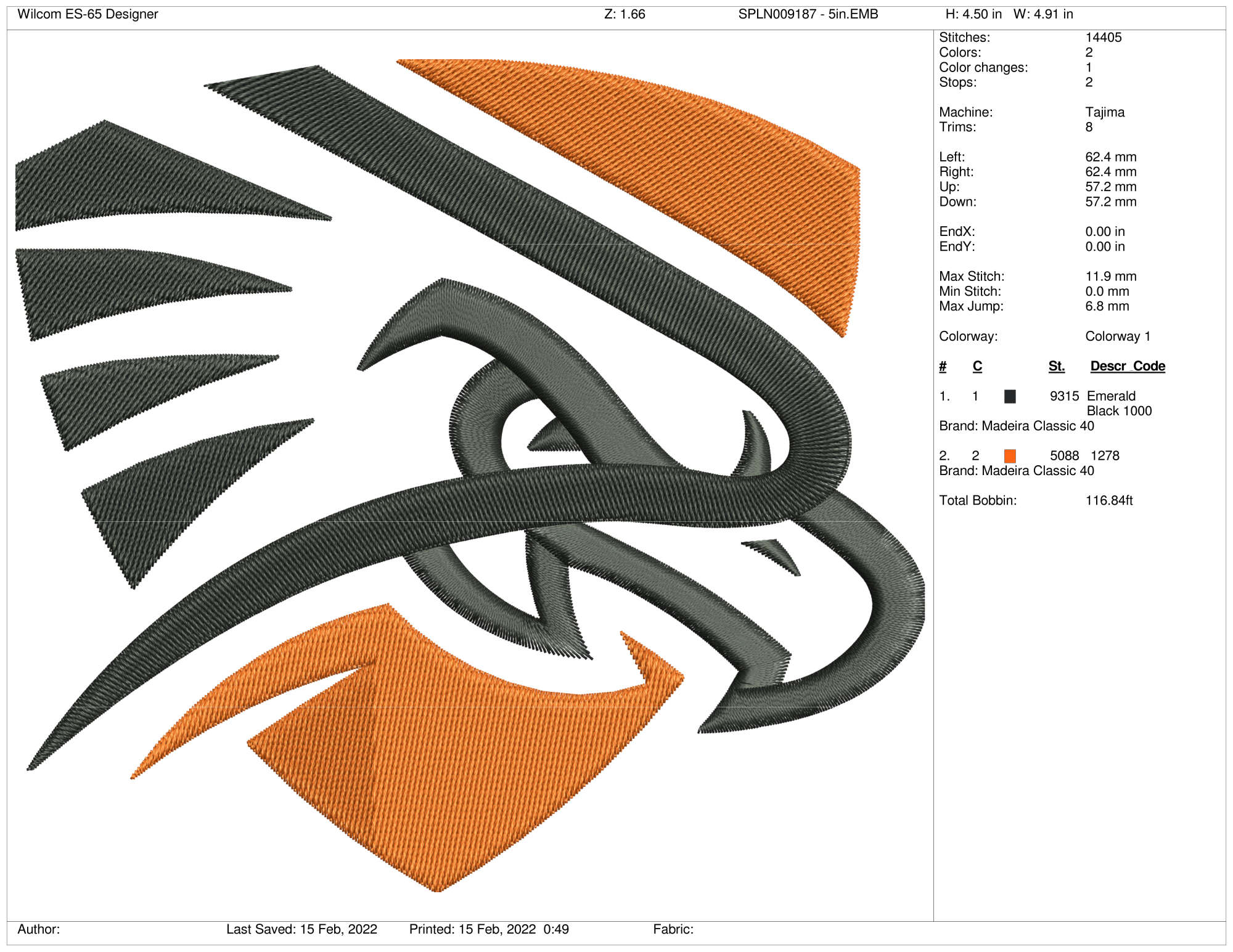 UTPB Falcons - Secondary Logo (2016) - College Sports Embroidery Logo ...