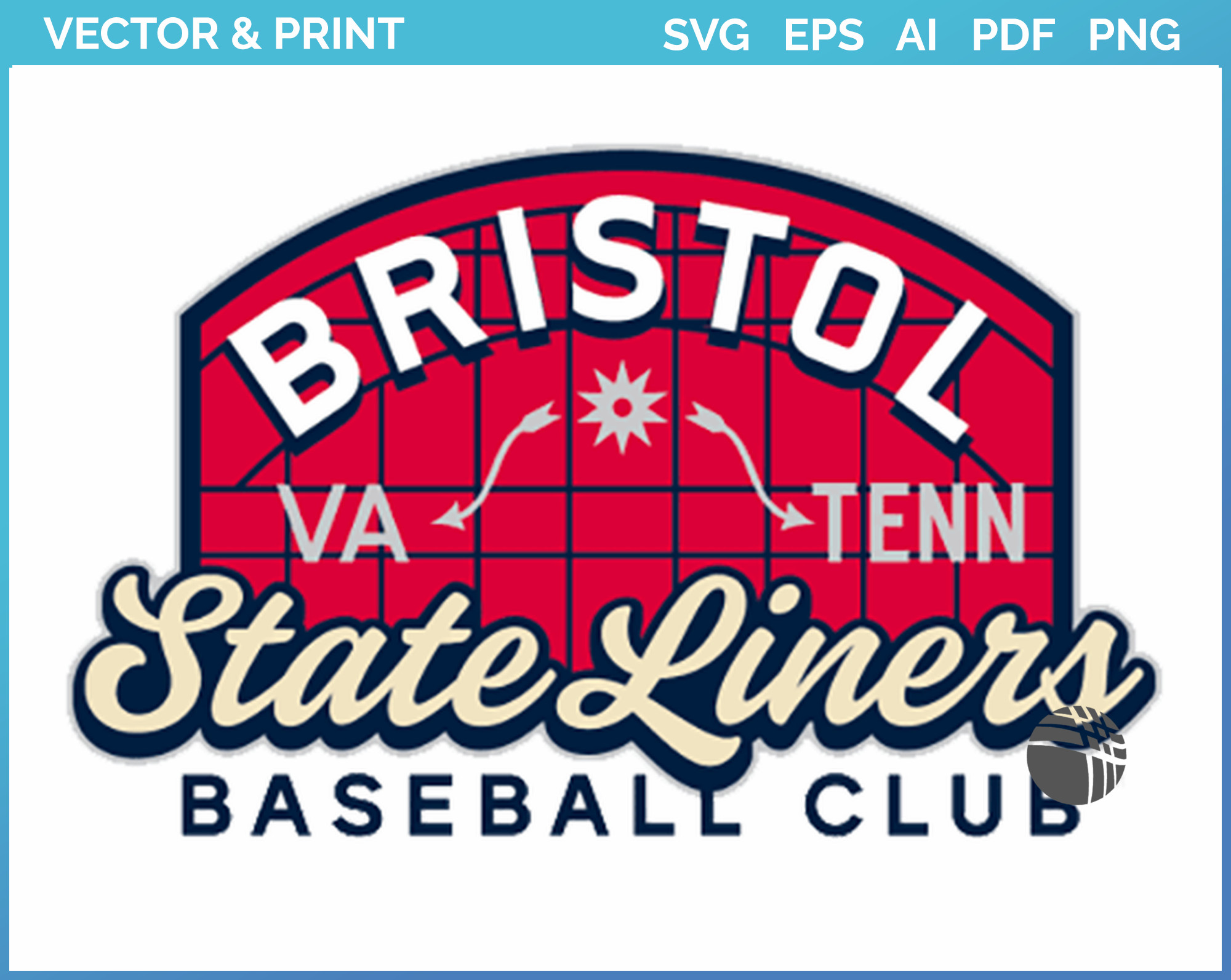 Bristol State Liners Primary Logo (2021) Baseball Sports Vector SVG