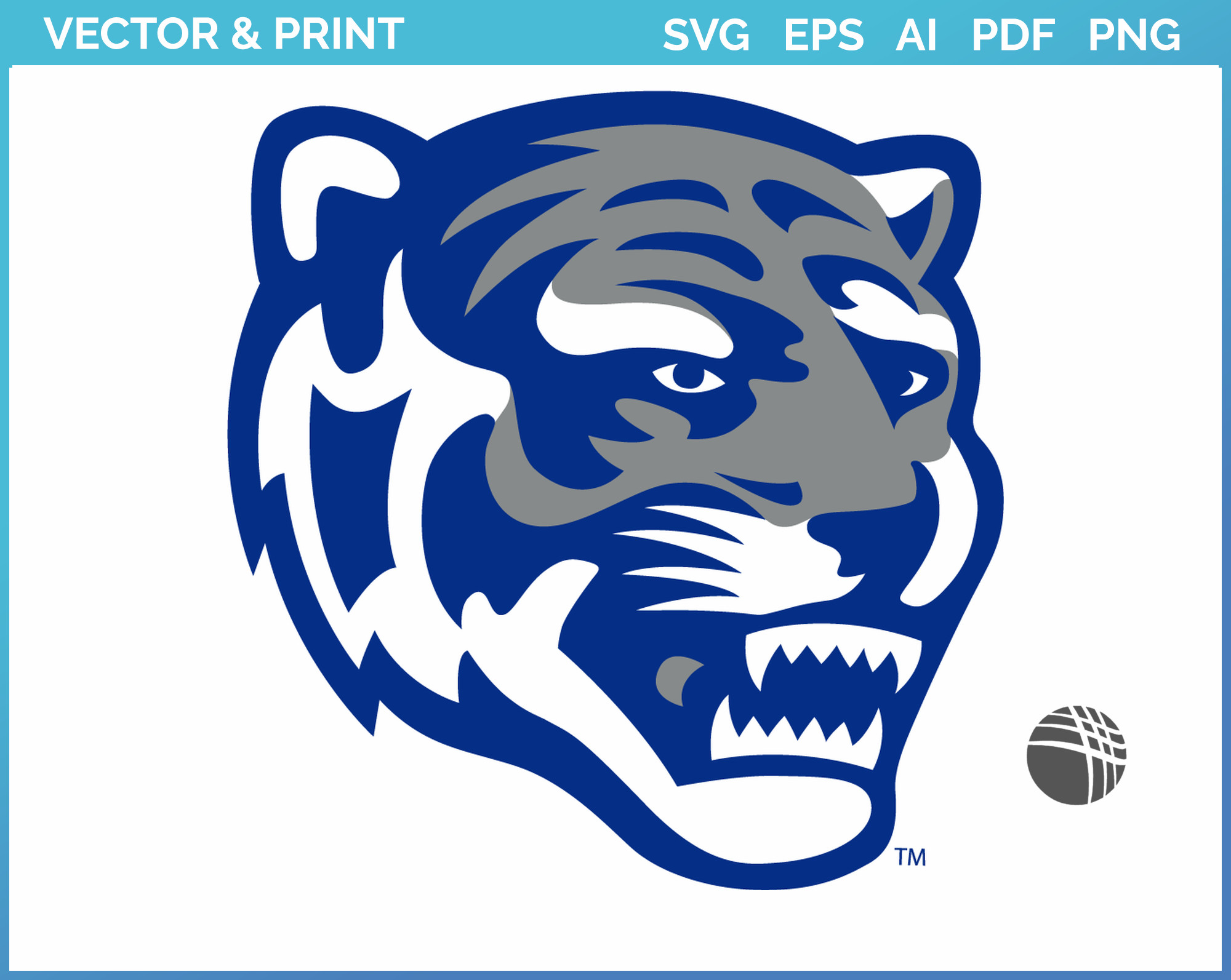 Blue Tiger Logo Graphic T-Shirt | Multiple Sizes • Showcase US