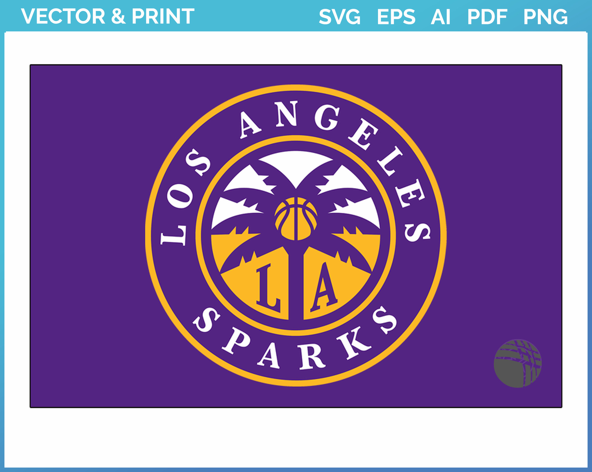 Los Angeles Sparks - Primary Dark Logo (2021) - Basketball Sports ...